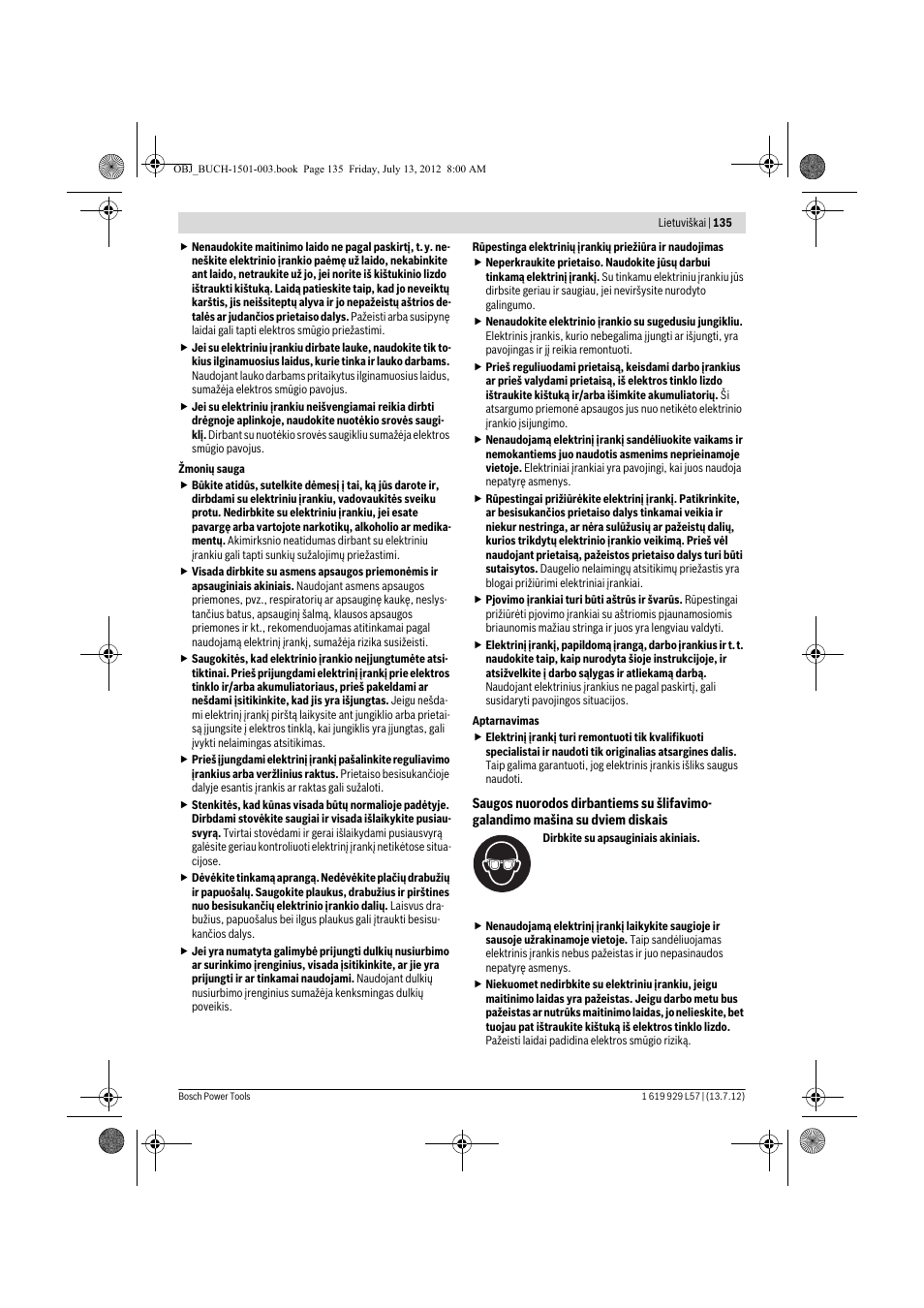 Bosch GBG 6 Professional User Manual | Page 135 / 150