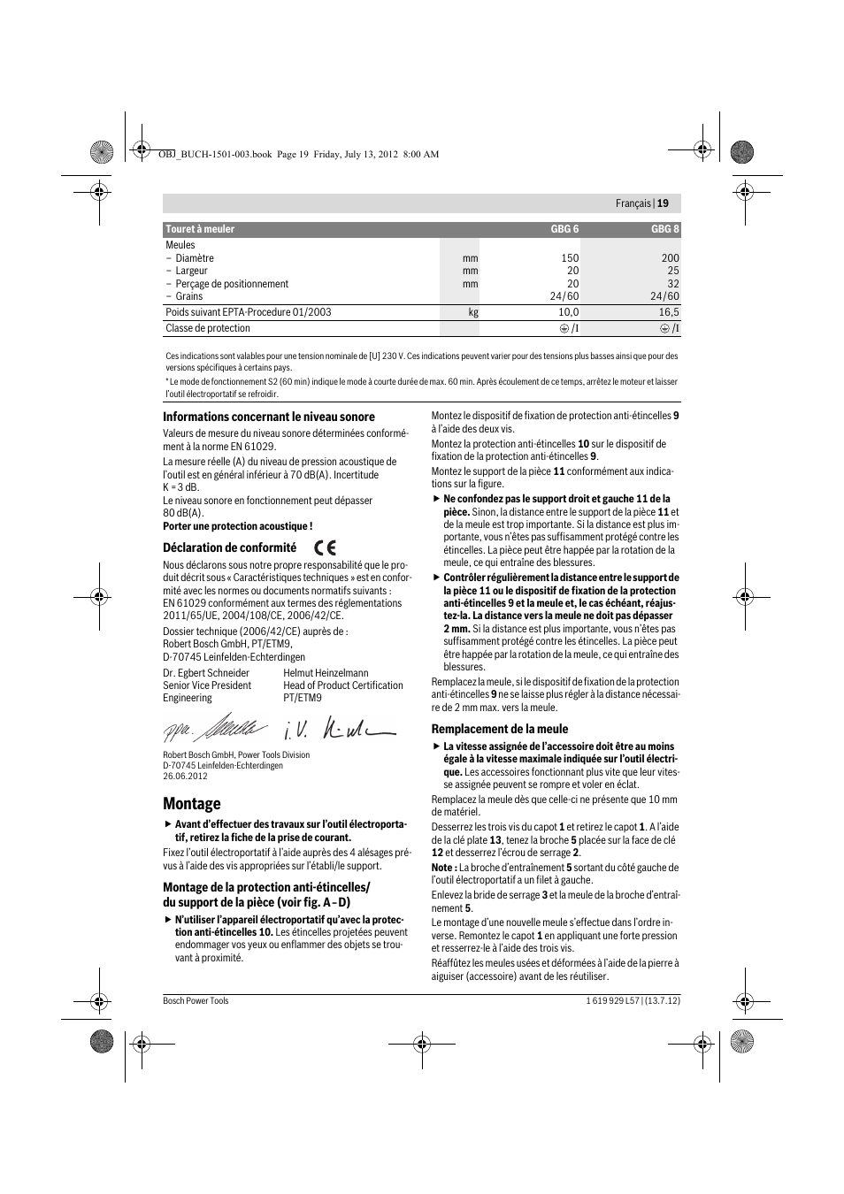 Montage | Bosch GBG 6 Professional User Manual | Page 19 / 150