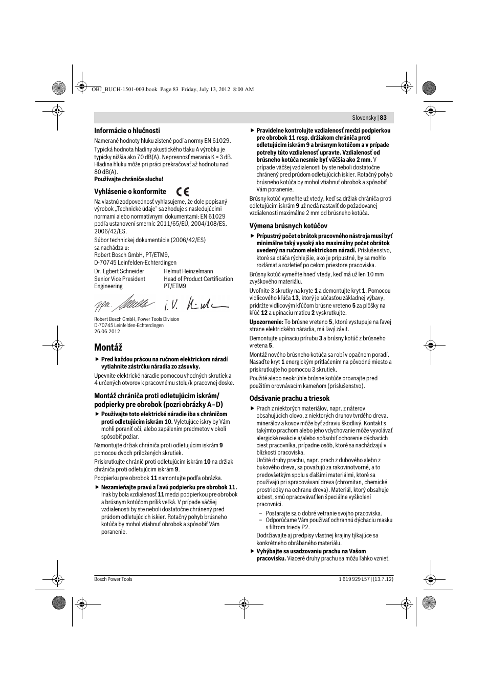 Montáž | Bosch GBG 6 Professional User Manual | Page 83 / 150