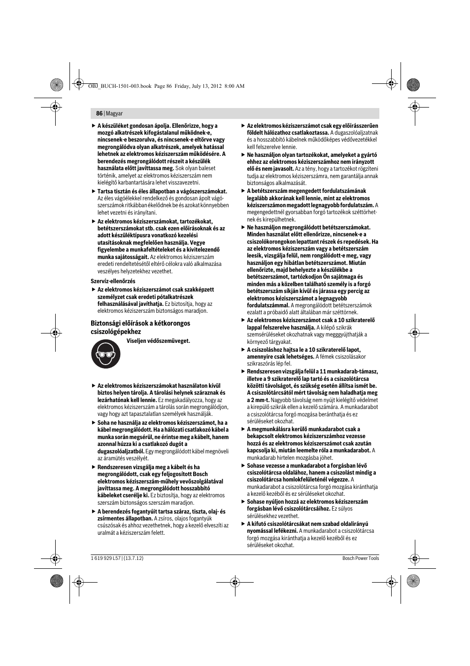 Bosch GBG 6 Professional User Manual | Page 86 / 150