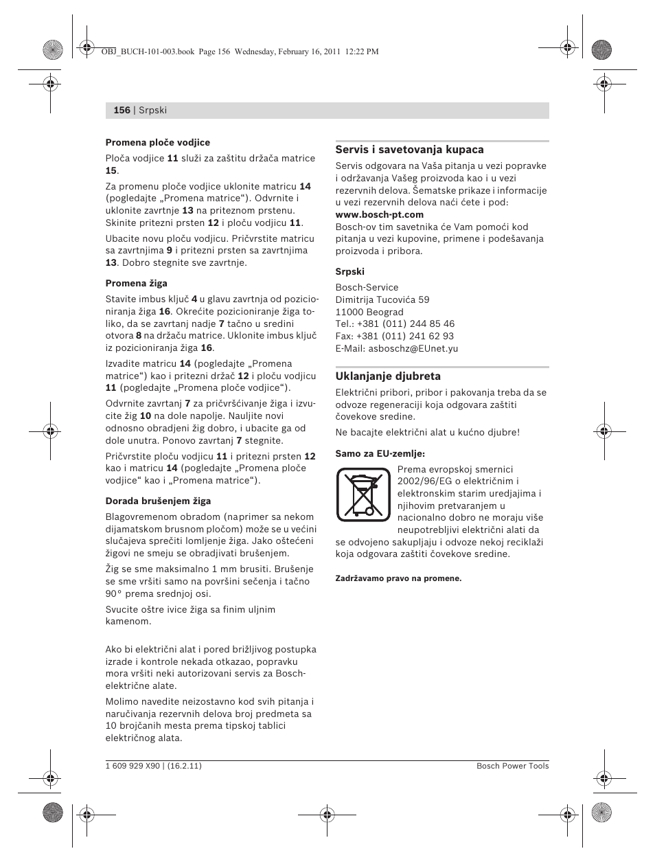 Bosch GNA 3,5 Professional User Manual | Page 156 / 199