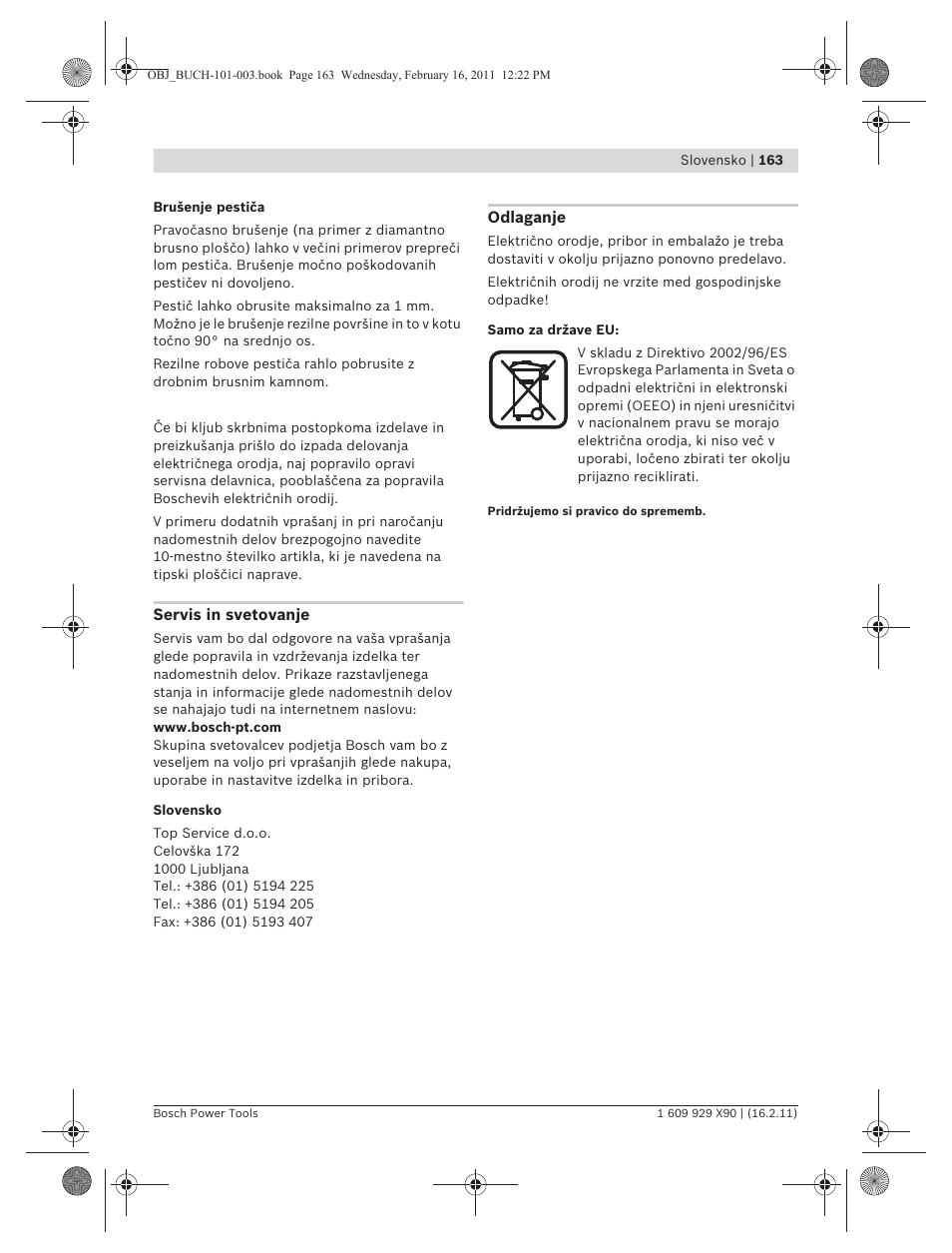 Bosch GNA 3,5 Professional User Manual | Page 163 / 199