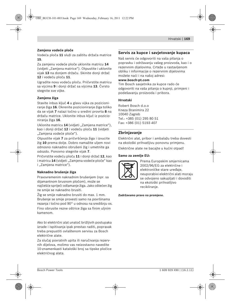 Bosch GNA 3,5 Professional User Manual | Page 169 / 199