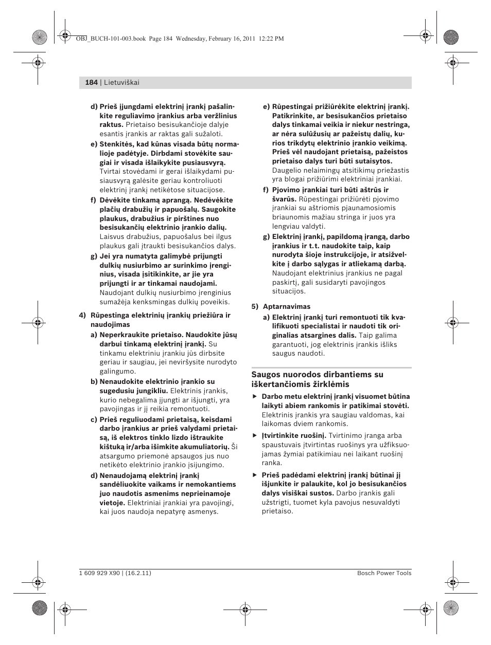 Bosch GNA 3,5 Professional User Manual | Page 184 / 199