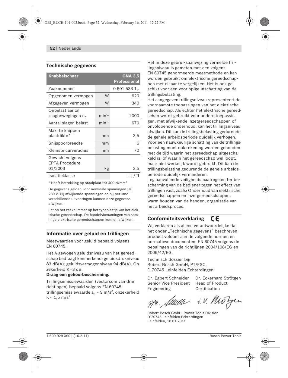Bosch GNA 3,5 Professional User Manual | Page 52 / 199