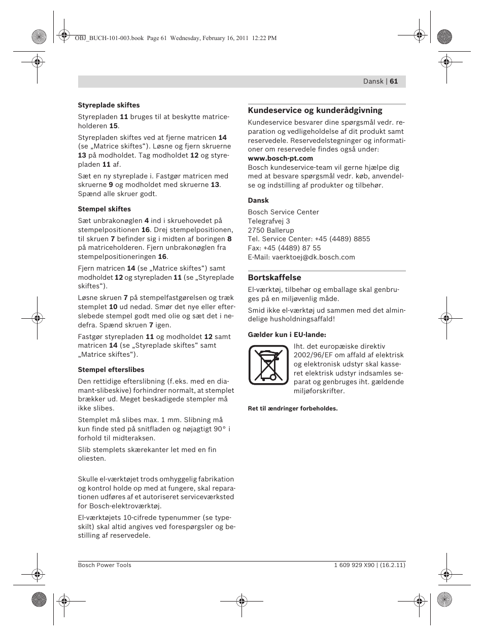 Bosch GNA 3,5 Professional User Manual | Page 61 / 199