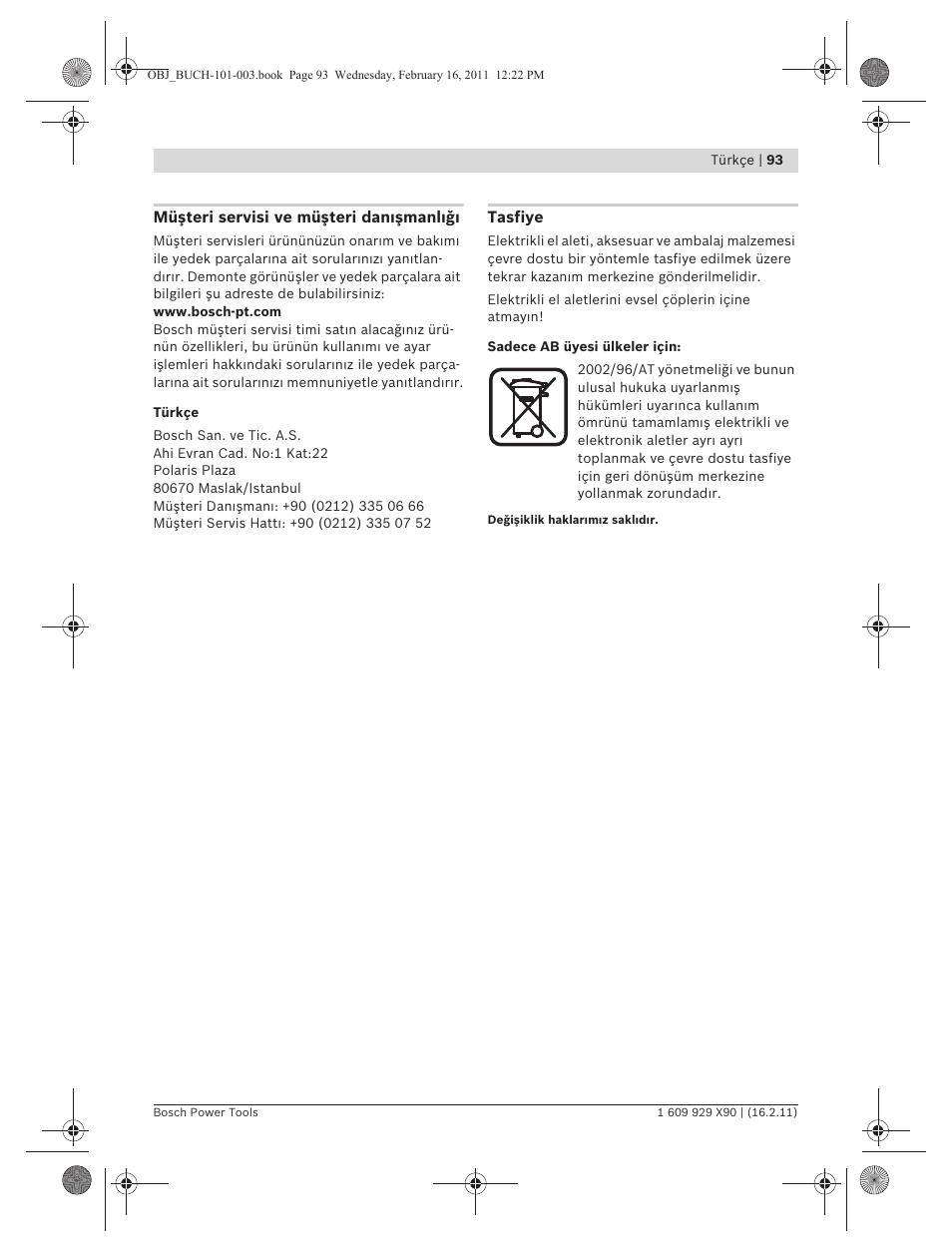Bosch GNA 3,5 Professional User Manual | Page 93 / 199