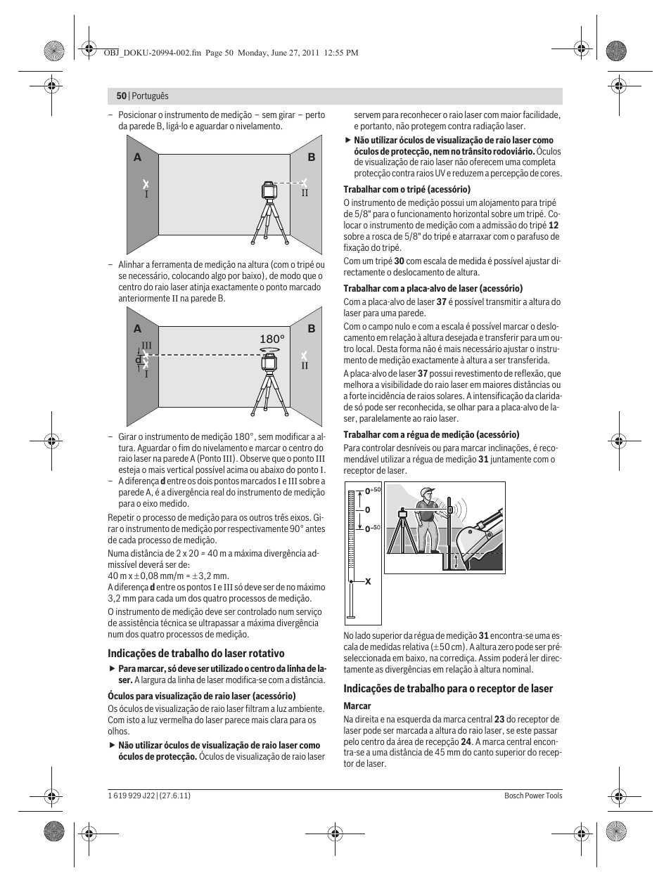 Bosch GRL 400 H Professional User Manual | Page 50 / 259