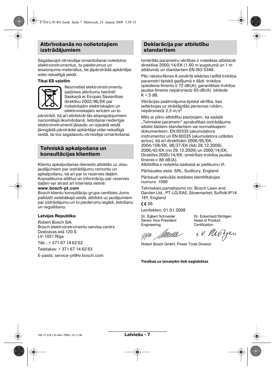 Bosch ART 23 Accutrim User Manual | Page 193 / 201