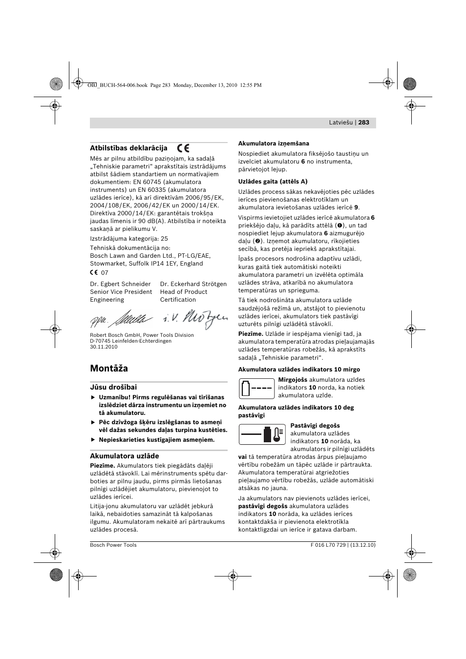 Montāža | Bosch AHS 52 LI User Manual | Page 283 / 297