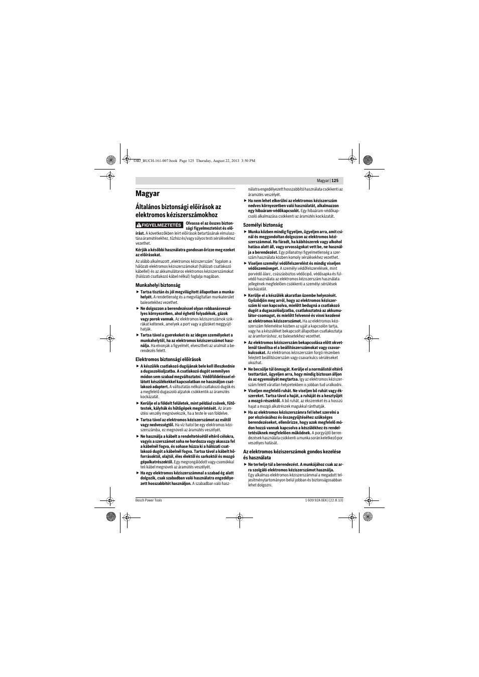 Magyar | Bosch GWS 780 C Professional User Manual | Page 125 / 261