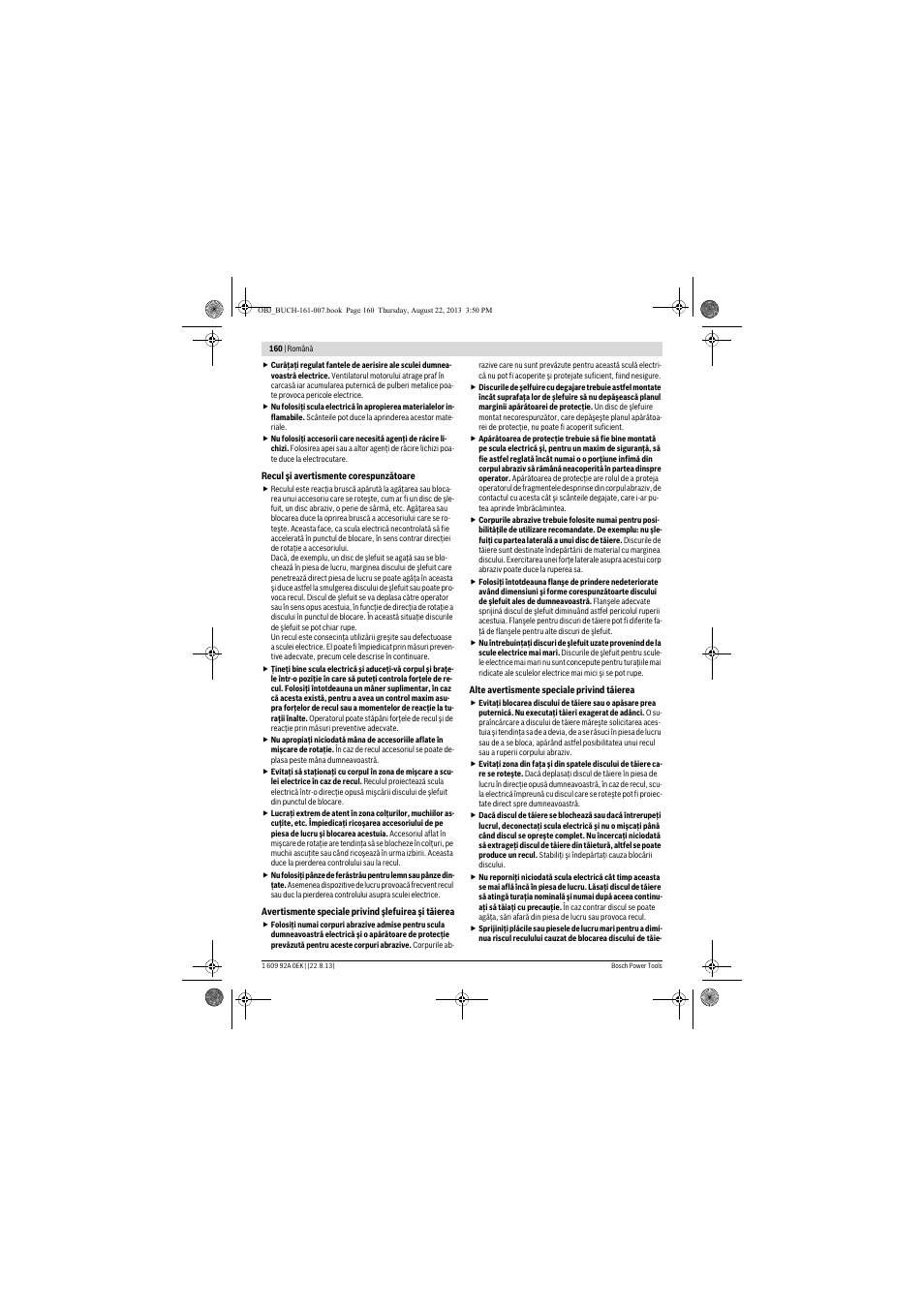 Bosch GWS 780 C Professional User Manual | Page 160 / 261