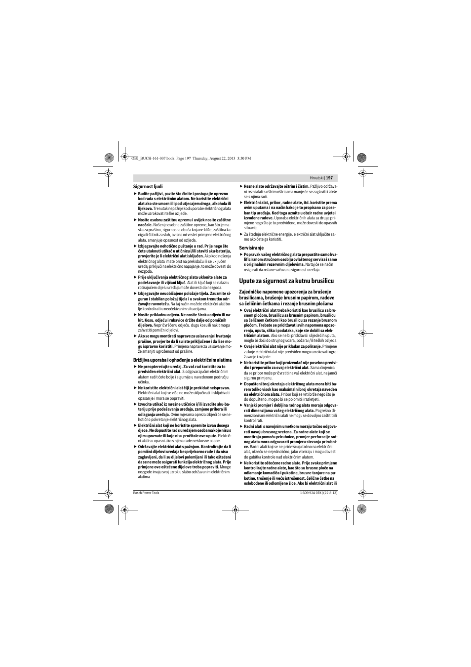 Upute za sigurnost za kutnu brusilicu | Bosch GWS 780 C Professional User Manual | Page 197 / 261