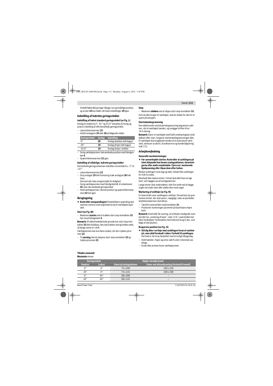 Bosch GCM 12 JL Professional User Manual | Page 111 / 384