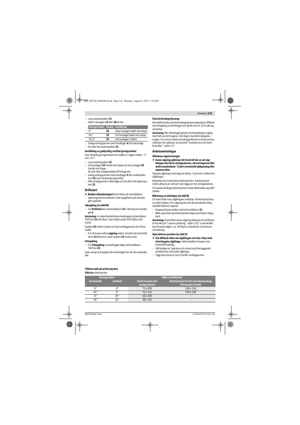 Bosch GCM 12 JL Professional User Manual | Page 123 / 384