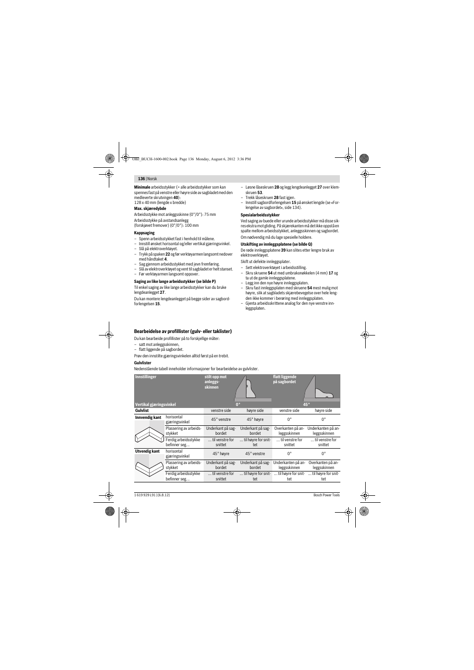 Bosch GCM 12 JL Professional User Manual | Page 136 / 384