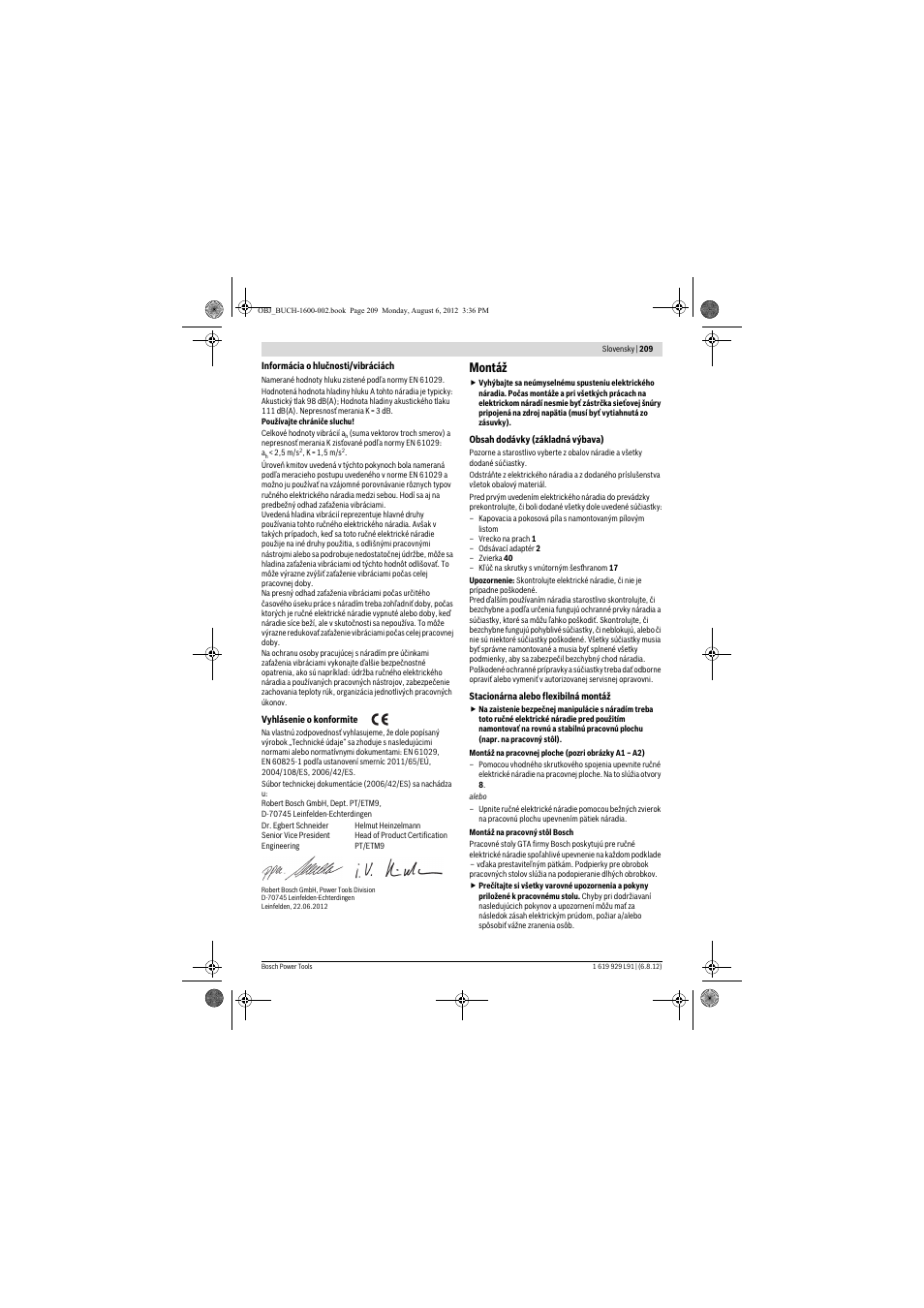 Montáž | Bosch GCM 12 JL Professional User Manual | Page 209 / 384