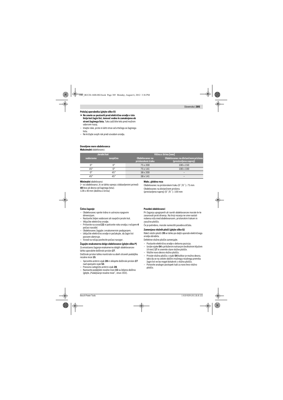 Bosch GCM 12 JL Professional User Manual | Page 305 / 384