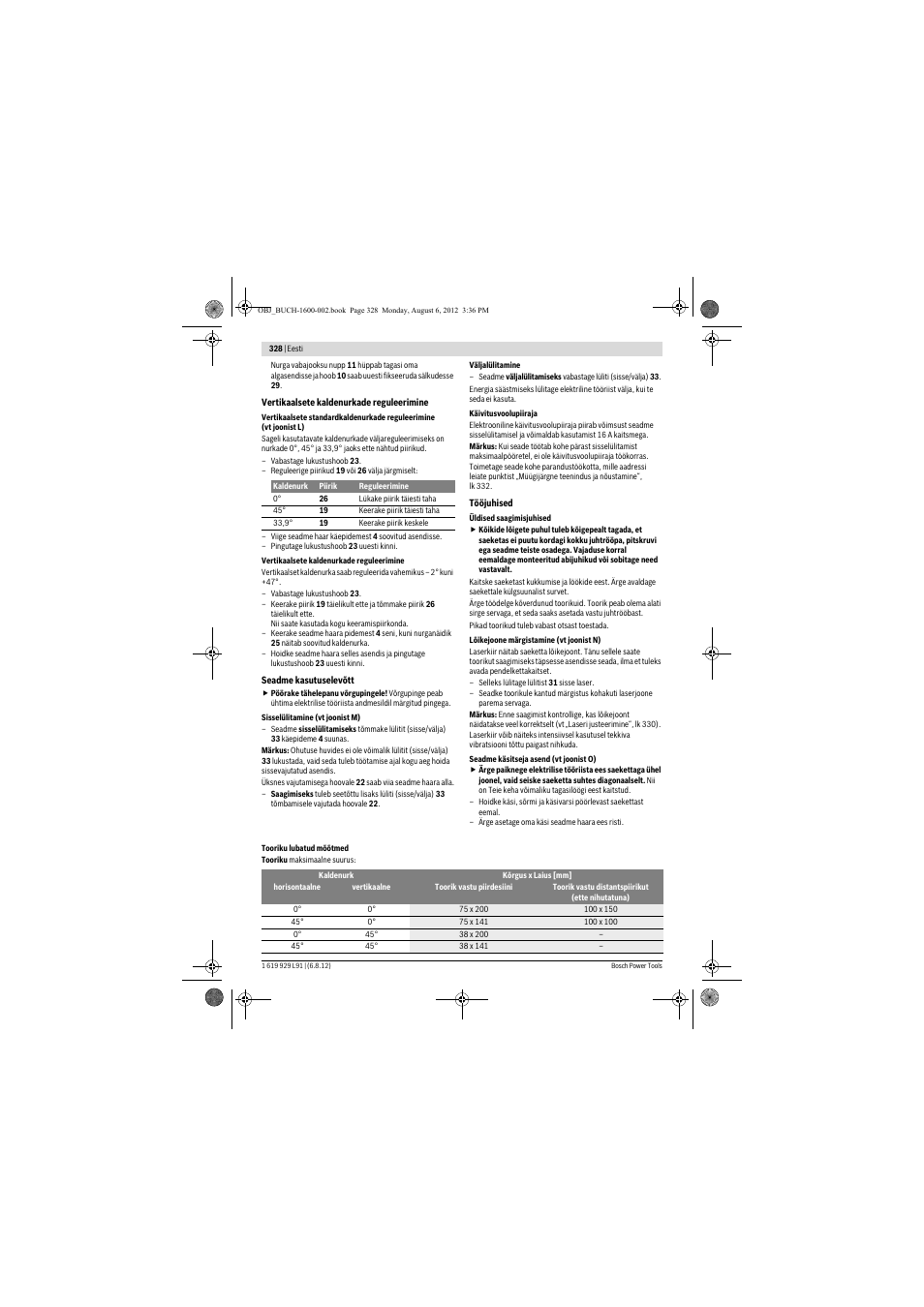 Bosch GCM 12 JL Professional User Manual | Page 328 / 384