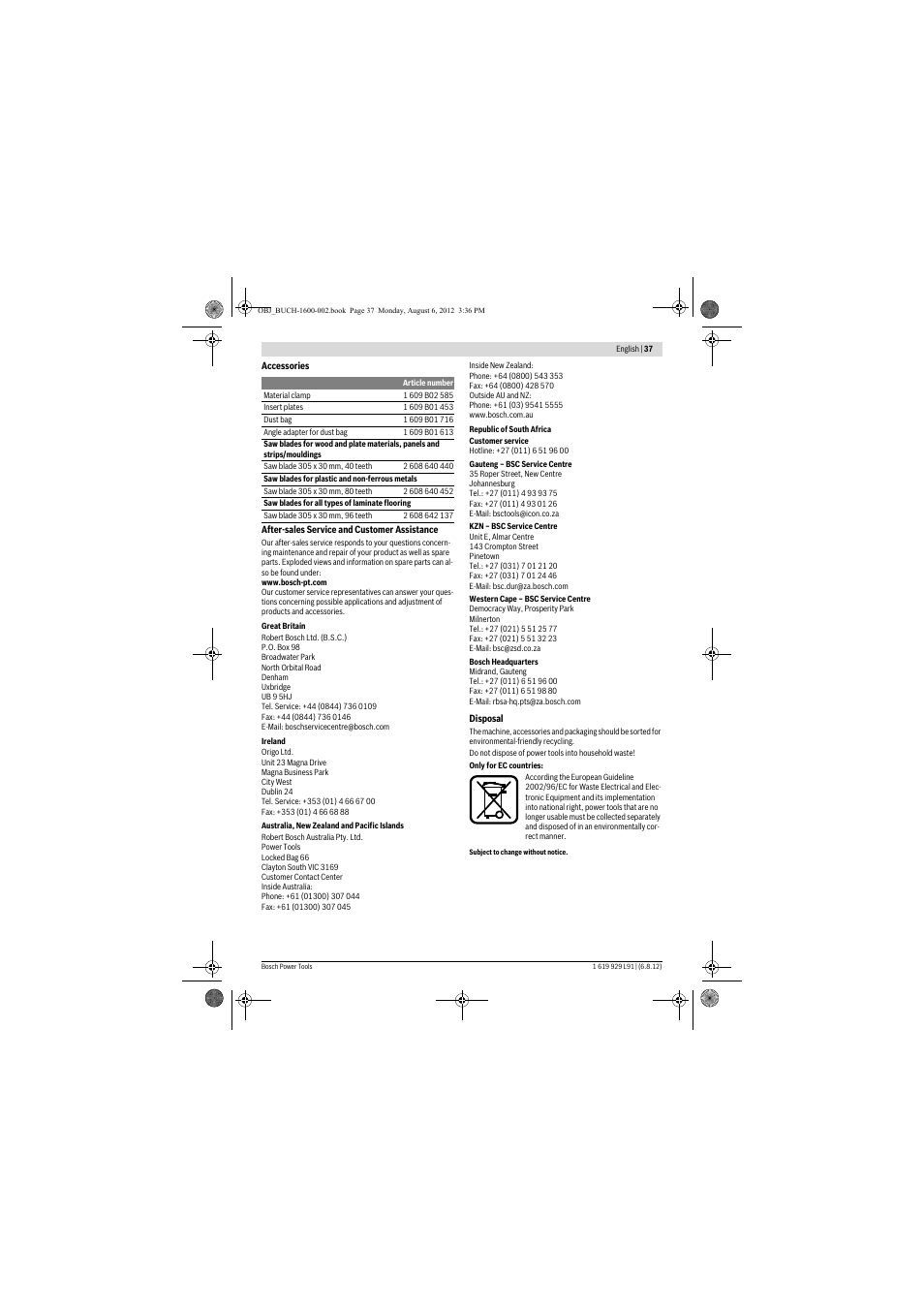 Bosch GCM 12 JL Professional User Manual | Page 37 / 384