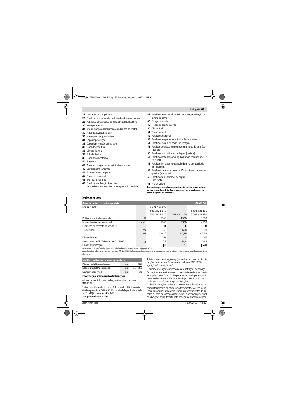 Bosch GCM 12 JL Professional User Manual | Page 69 / 384
