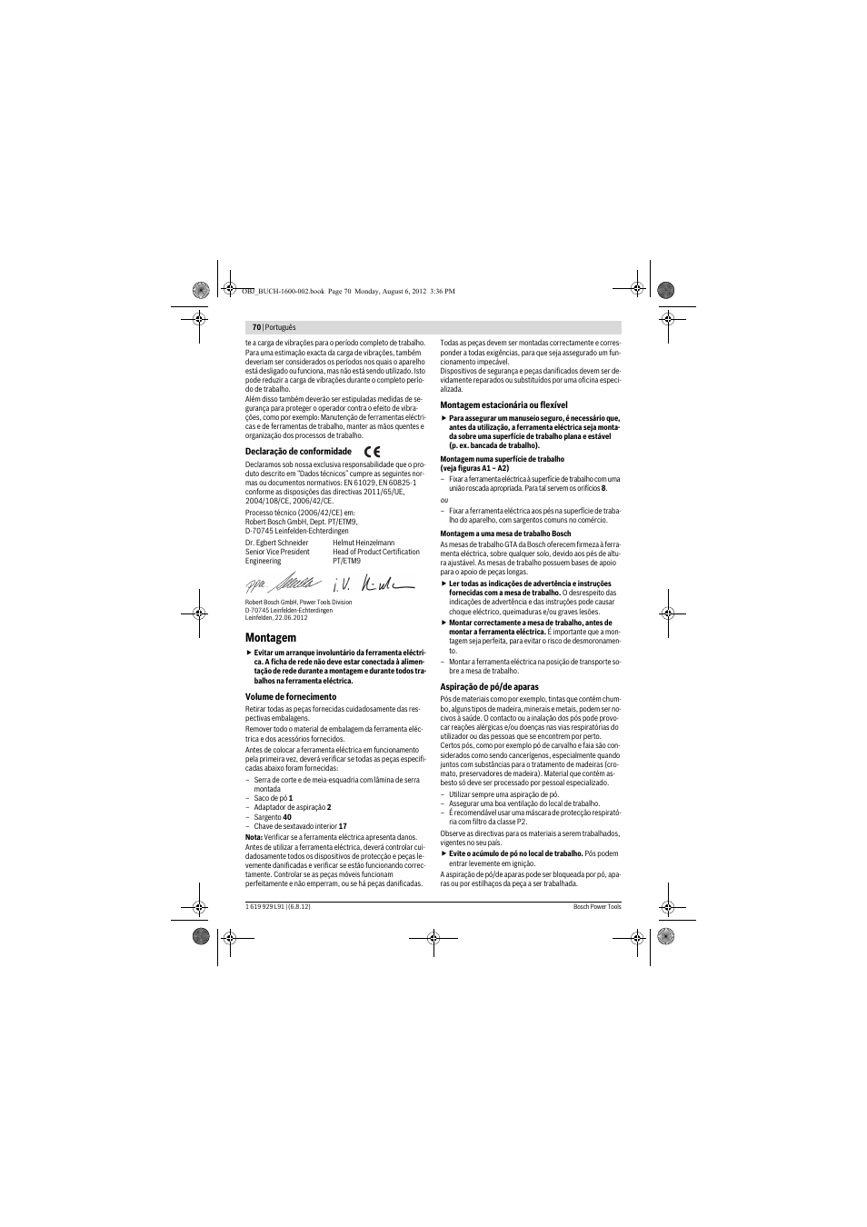 Montagem | Bosch GCM 12 JL Professional User Manual | Page 70 / 384