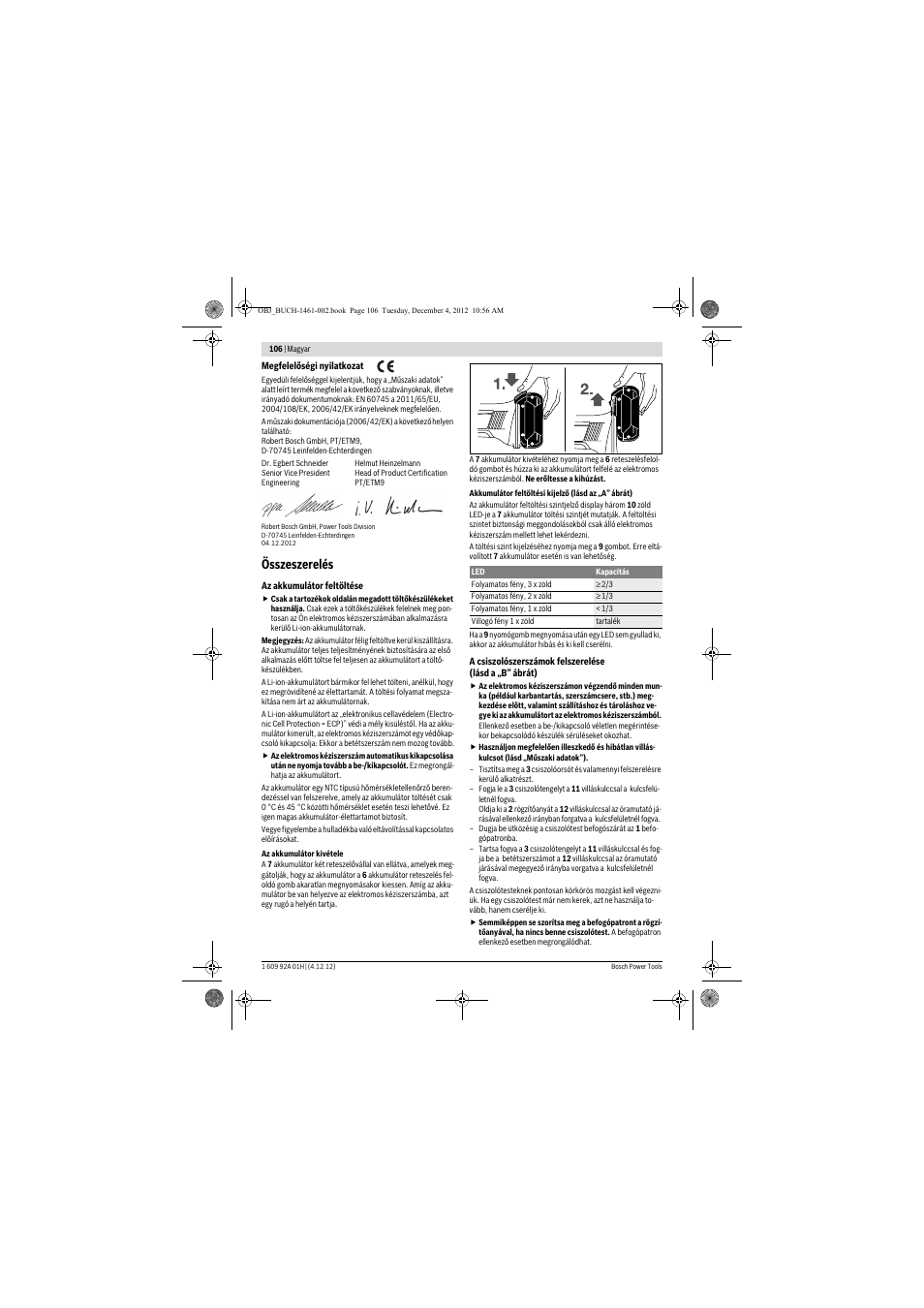 Összeszerelés | Bosch GGS 18 V-LI Professional User Manual | Page 106 / 189