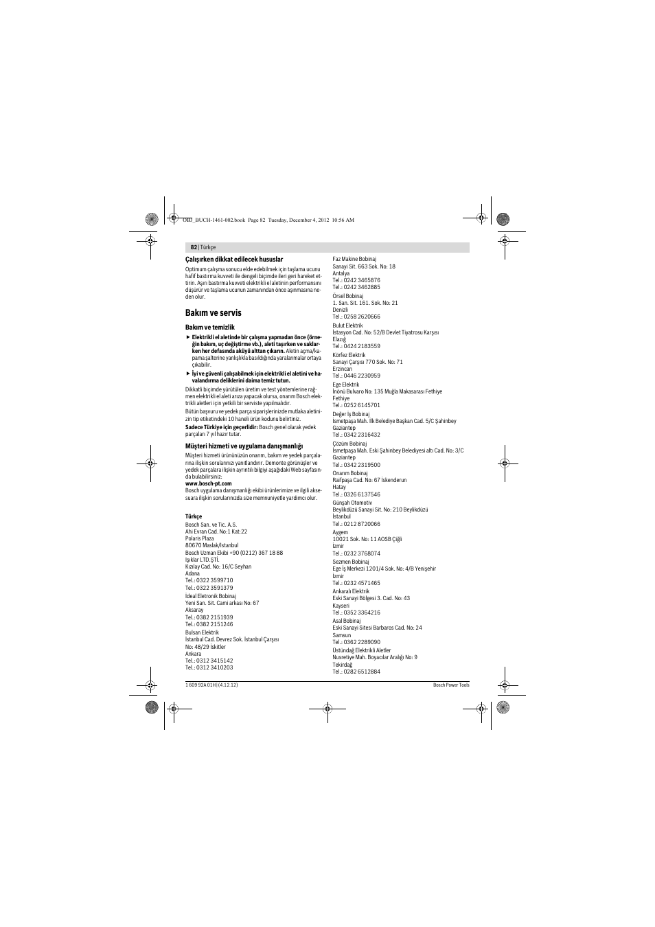 Bakım ve servis | Bosch GGS 18 V-LI Professional User Manual | Page 82 / 189