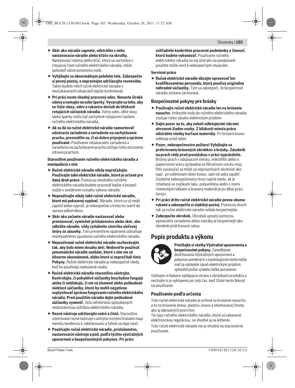 Popis produktu a výkonu | Bosch GEX 125-150 AVE Professional User Manual | Page 103 / 194