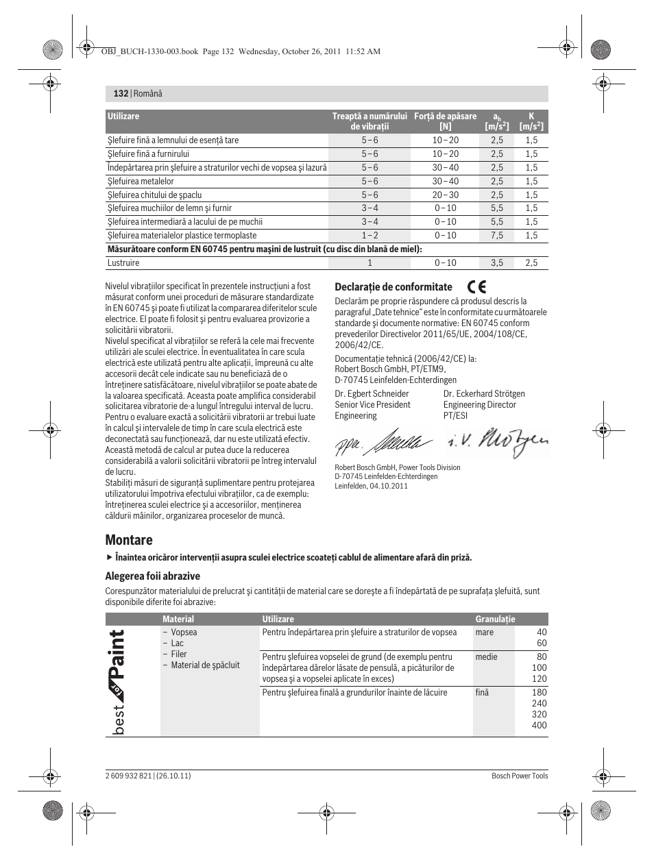 Montare | Bosch GEX 125-150 AVE Professional User Manual | Page 132 / 194