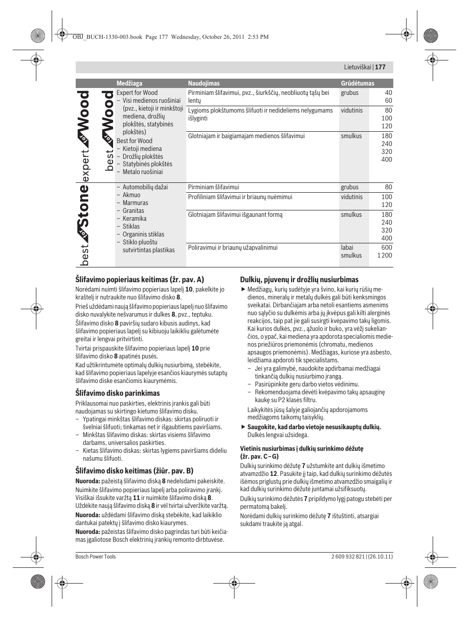 Bosch GEX 125-150 AVE Professional User Manual | Page 177 / 194