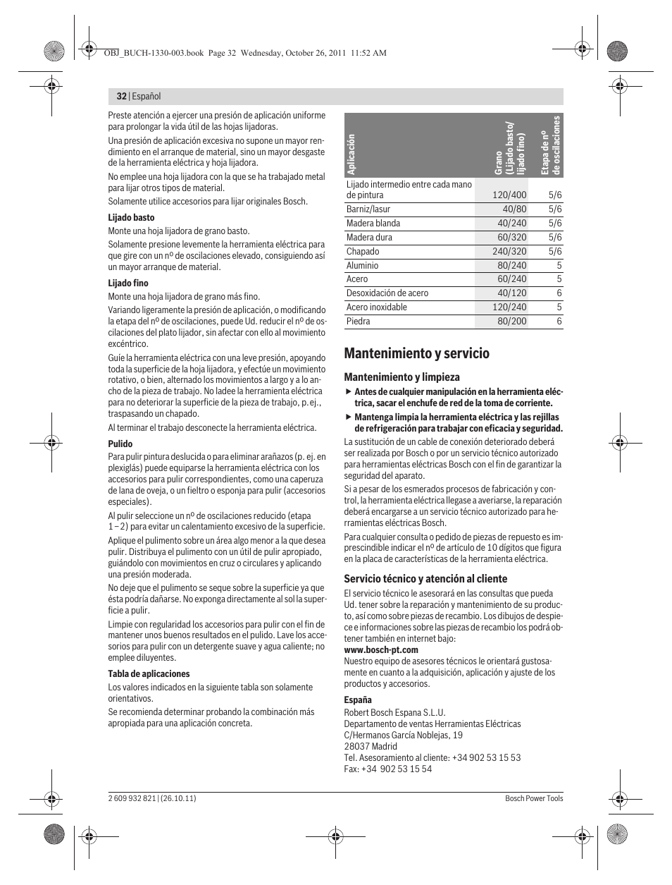 Mantenimiento y servicio | Bosch GEX 125-150 AVE Professional User Manual | Page 32 / 194