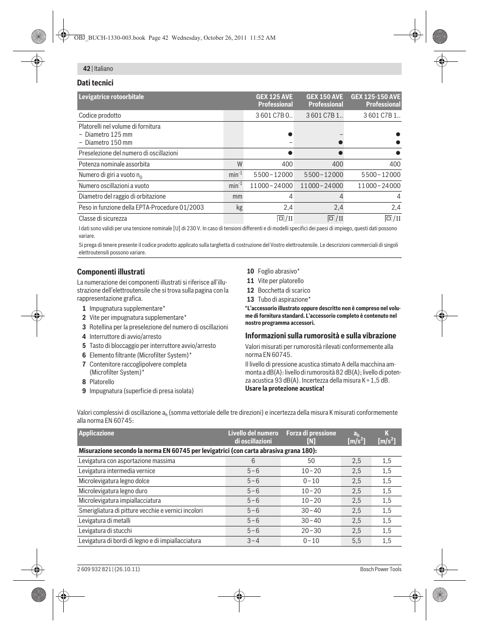 Bosch GEX 125-150 AVE Professional User Manual | Page 42 / 194