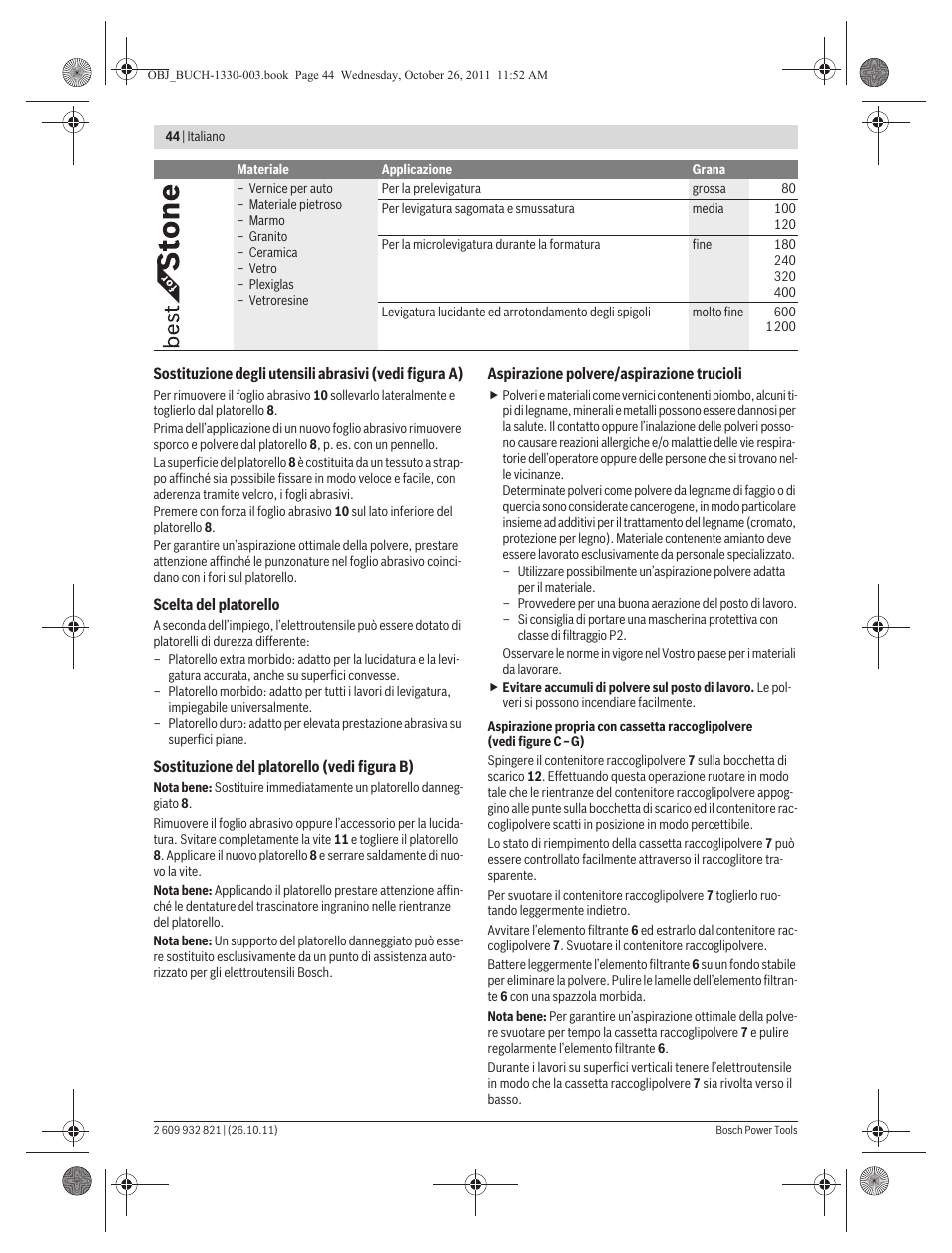 Bosch GEX 125-150 AVE Professional User Manual | Page 44 / 194