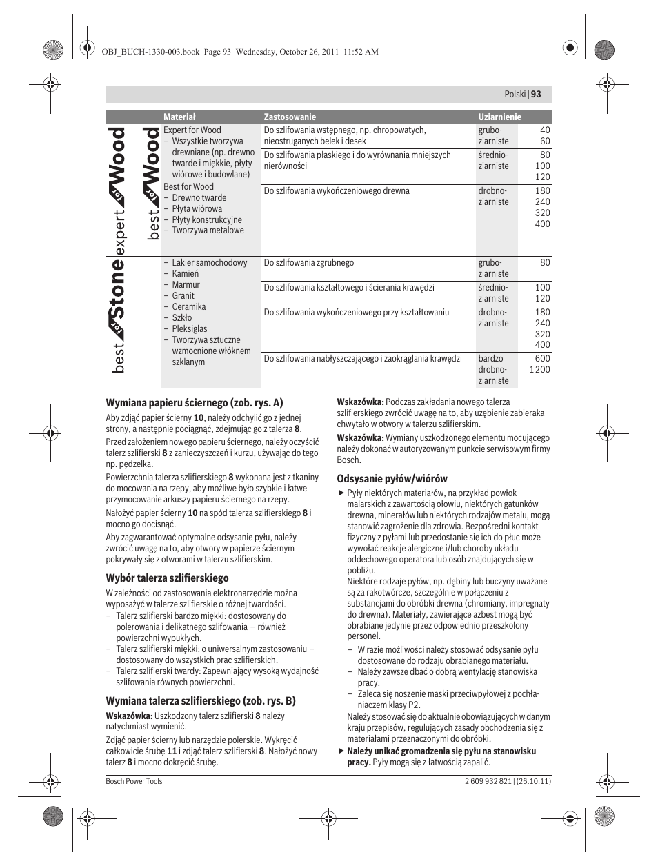 Bosch GEX 125-150 AVE Professional User Manual | Page 93 / 194