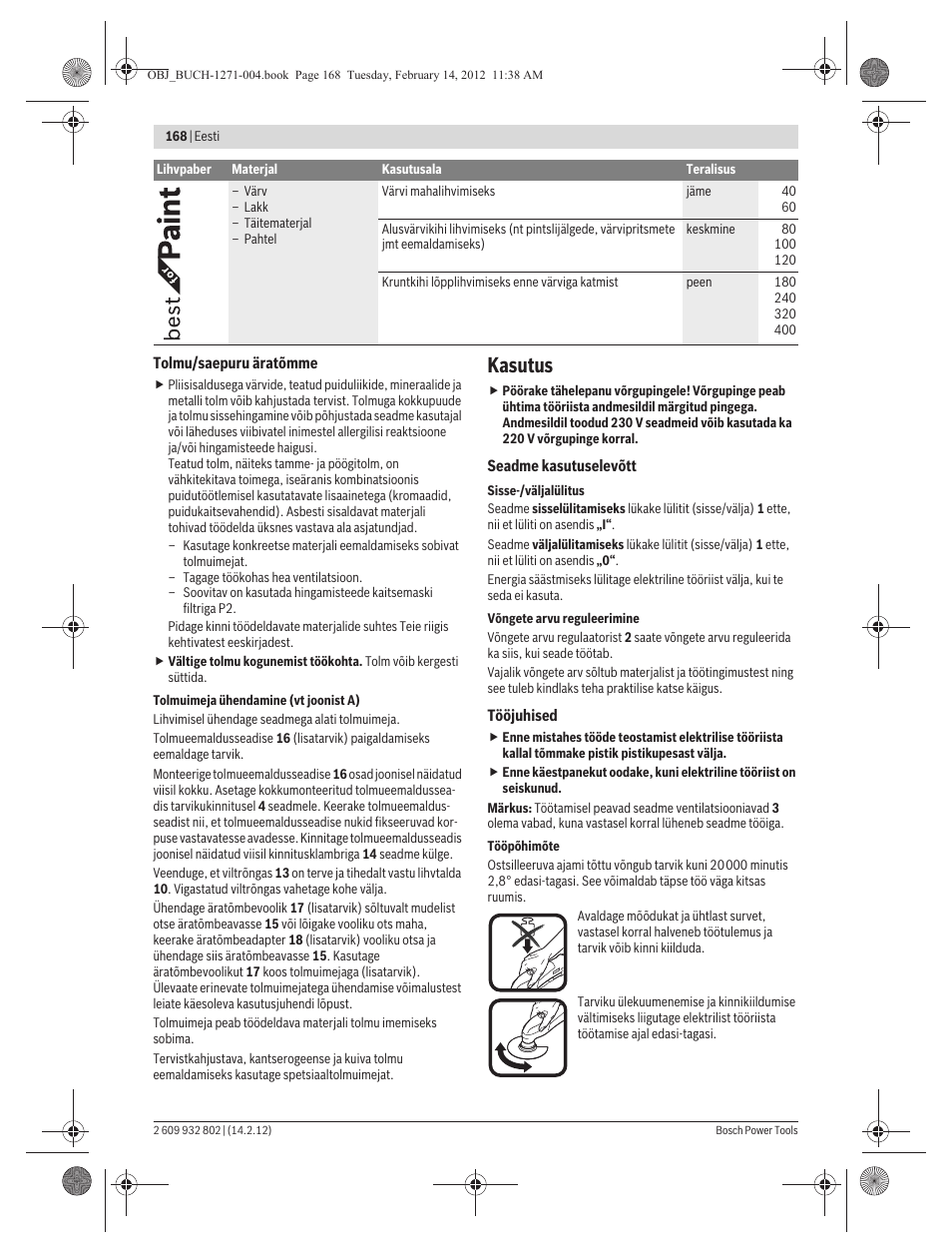Kasutus | Bosch GOP 250 CE Professional User Manual | Page 168 / 199