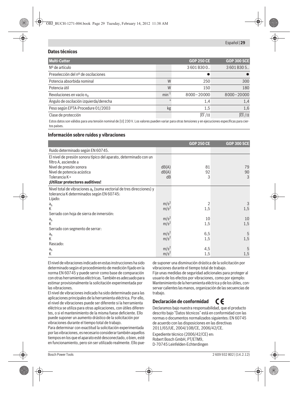 Bosch GOP 250 CE Professional User Manual | Page 29 / 199