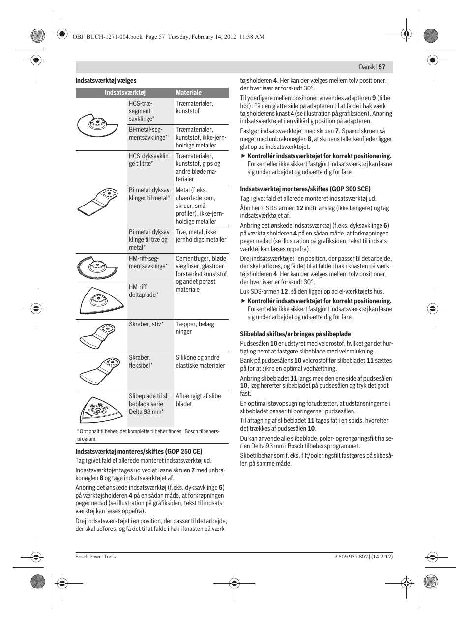Bosch GOP 250 CE Professional User Manual | Page 57 / 199