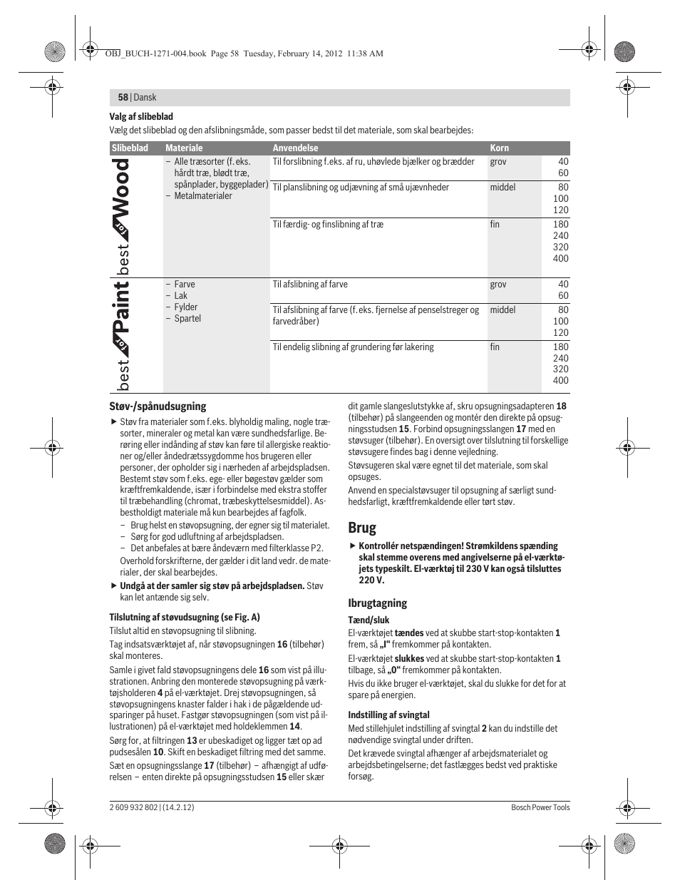 Brug | Bosch GOP 250 CE Professional User Manual | Page 58 / 199