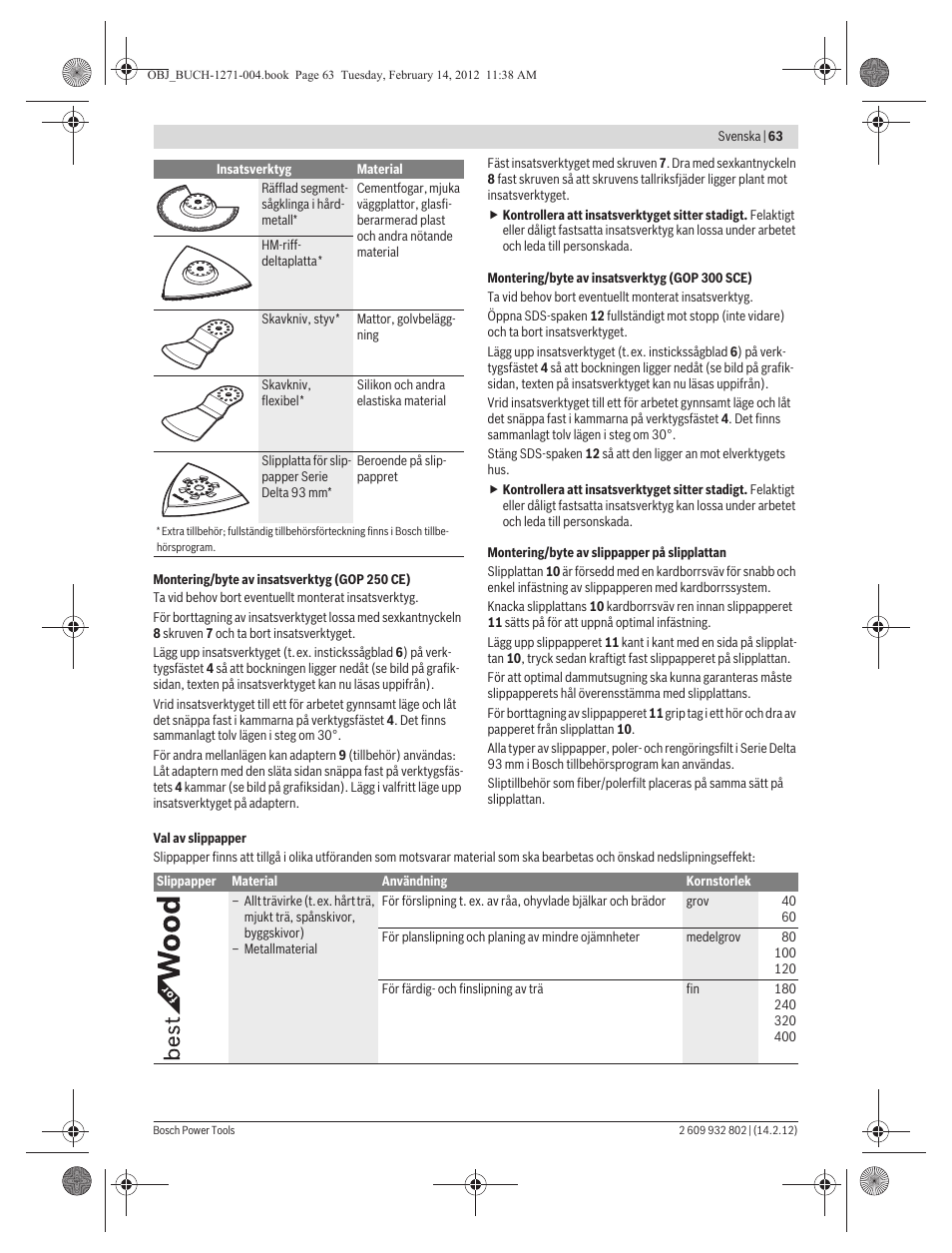 Bosch GOP 250 CE Professional User Manual | Page 63 / 199