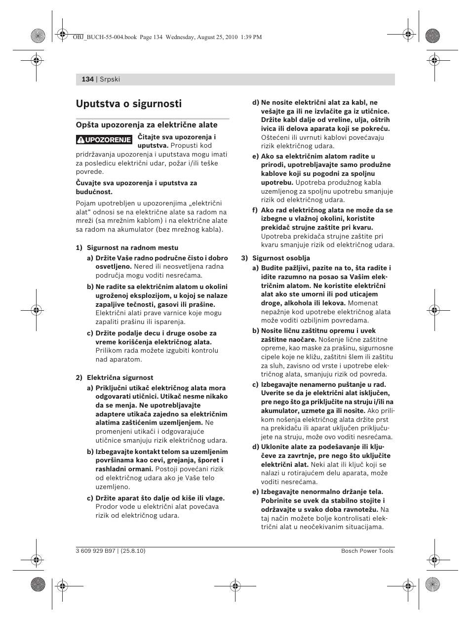 Uputstva o sigurnosti | Bosch GSG 300 Professional User Manual | Page 134 / 179
