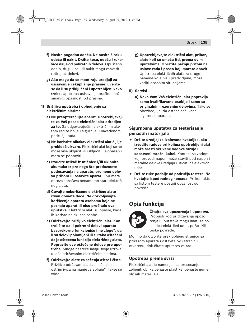Opis funkcija | Bosch GSG 300 Professional User Manual | Page 135 / 179