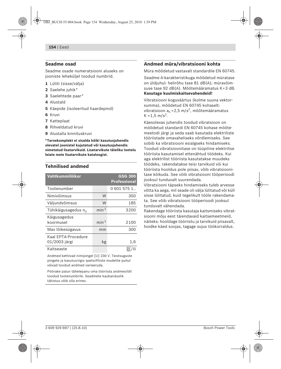 Bosch GSG 300 Professional User Manual | Page 154 / 179