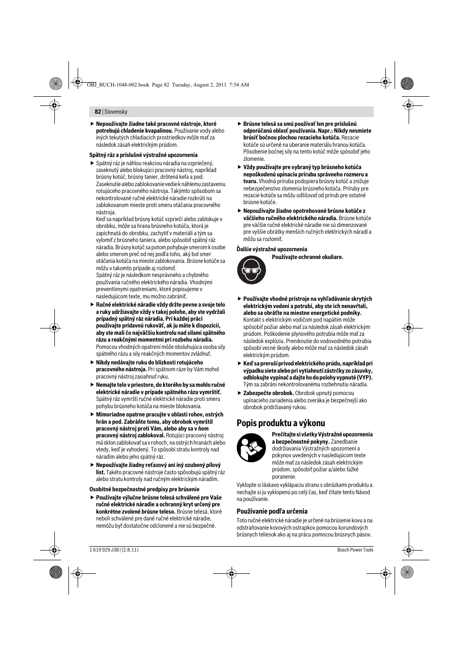 Popis produktu a výkonu | Bosch GGS 16 Professional User Manual | Page 82 / 153
