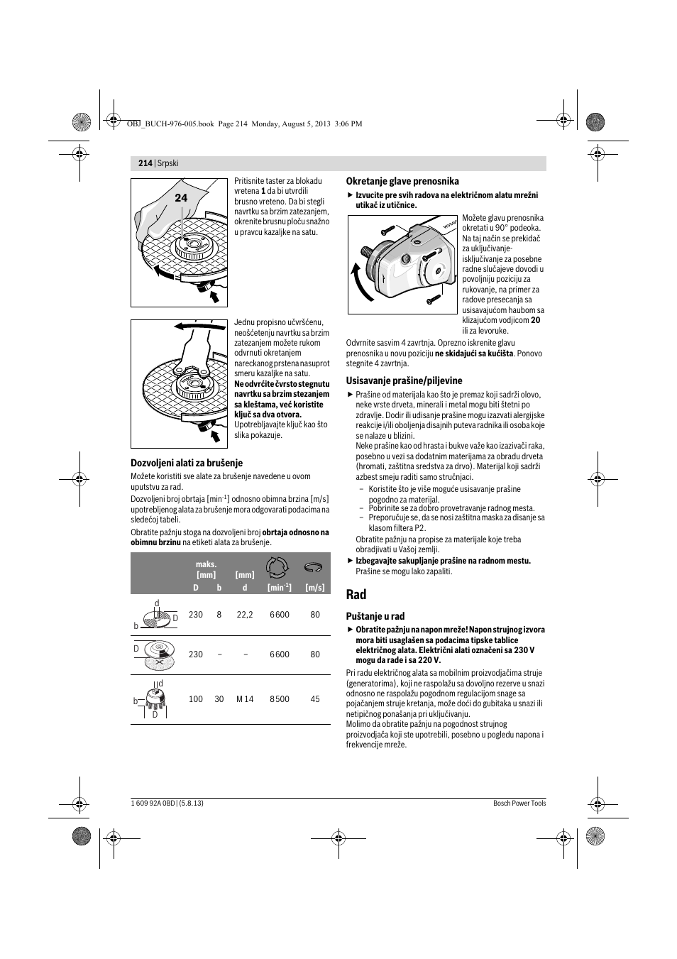 Bosch PWS 20-230 J User Manual | Page 214 / 267