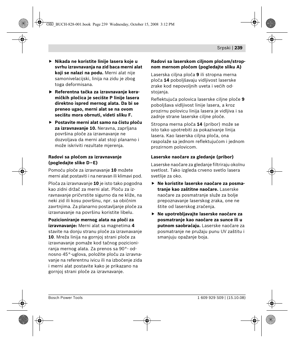 Bosch GTL 3 Professional User Manual | Page 239 / 368
