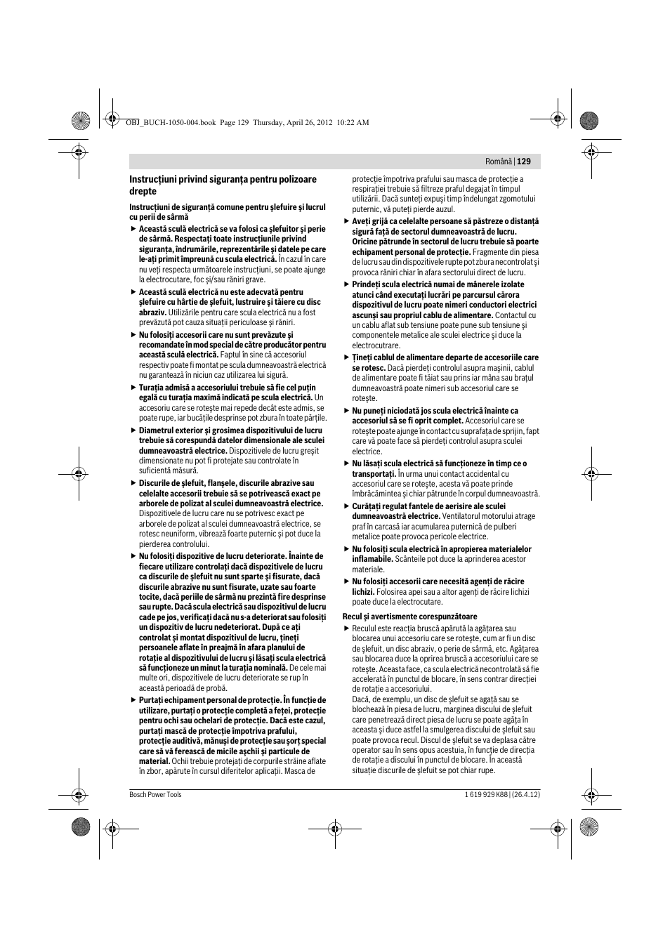 Bosch GGS 6 S Professional User Manual | Page 129 / 190