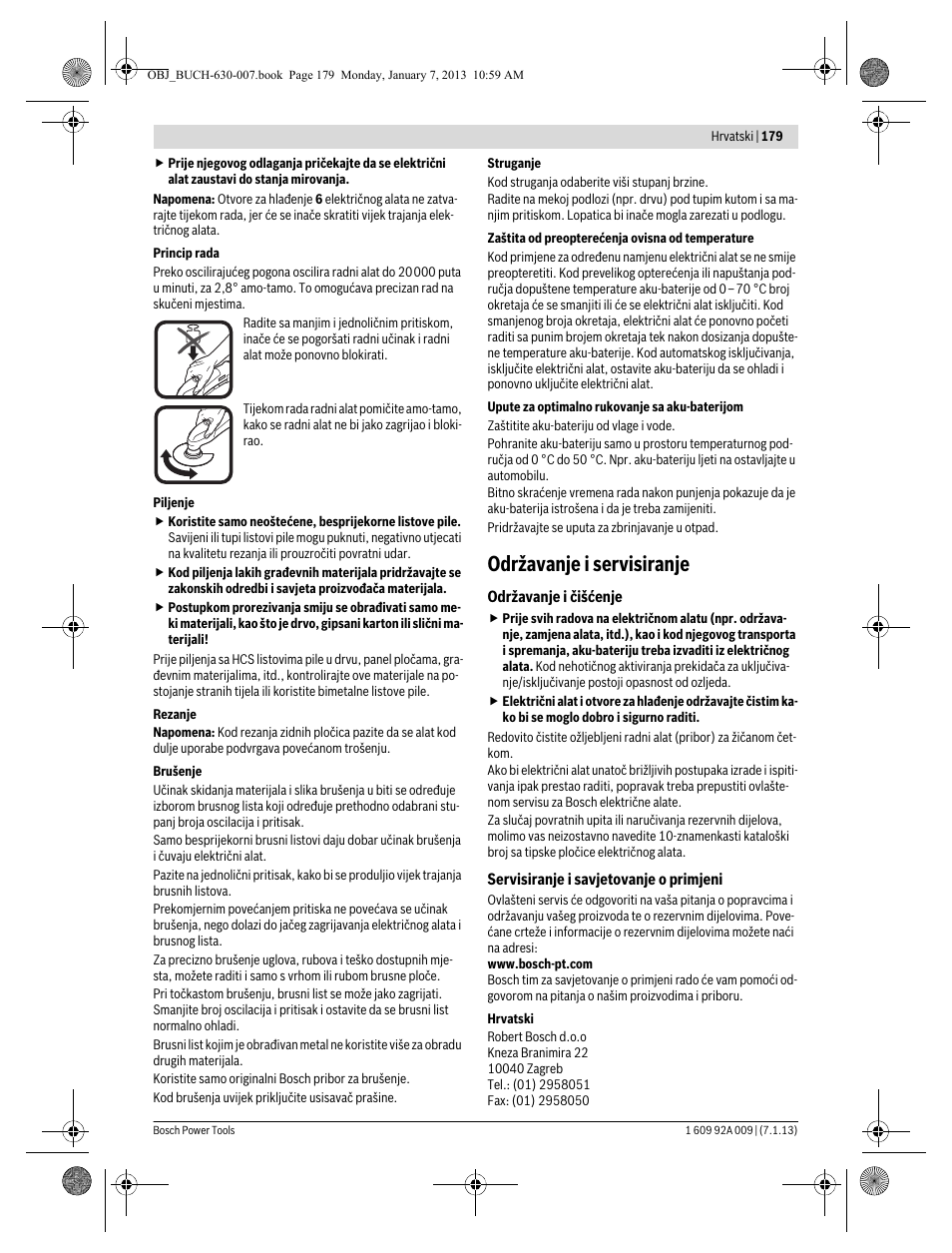 Održavanje i servisiranje | Bosch GOP 10,8 V-LI Professional User Manual | Page 179 / 215