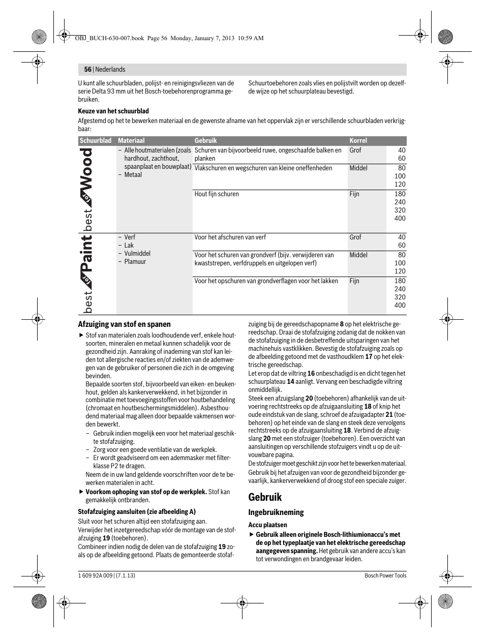Gebruik | Bosch GOP 10,8 V-LI Professional User Manual | Page 56 / 215