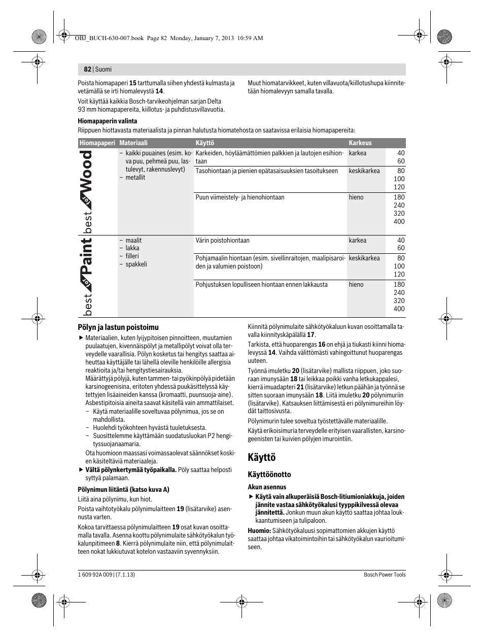 Käyttö | Bosch GOP 10,8 V-LI Professional User Manual | Page 82 / 215